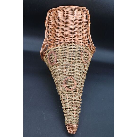 Cornucopia Brown Woven Wicker Horn Of Plenty Basket 17" And Turkey 11" - Picture 11 of 11